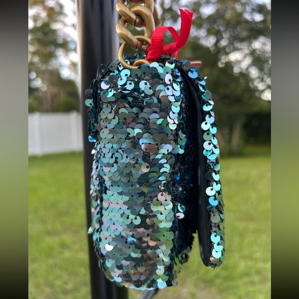 Montana West Blue and Black Sequin Shoulder Bag - Picture 5 of 11